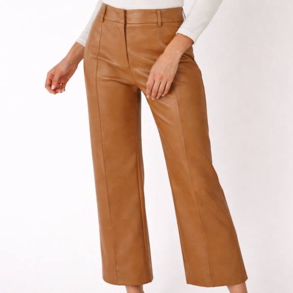 7 For All Mankind Pants - Faux Leather Wide Leg Cropped Pants